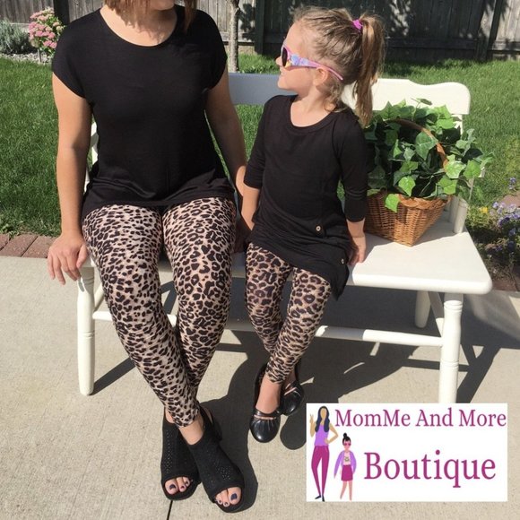 S NEW Girls Cheetah Leopard Leggings, Buttery Soft Kids Yoga Pants - Picture 4 of 4